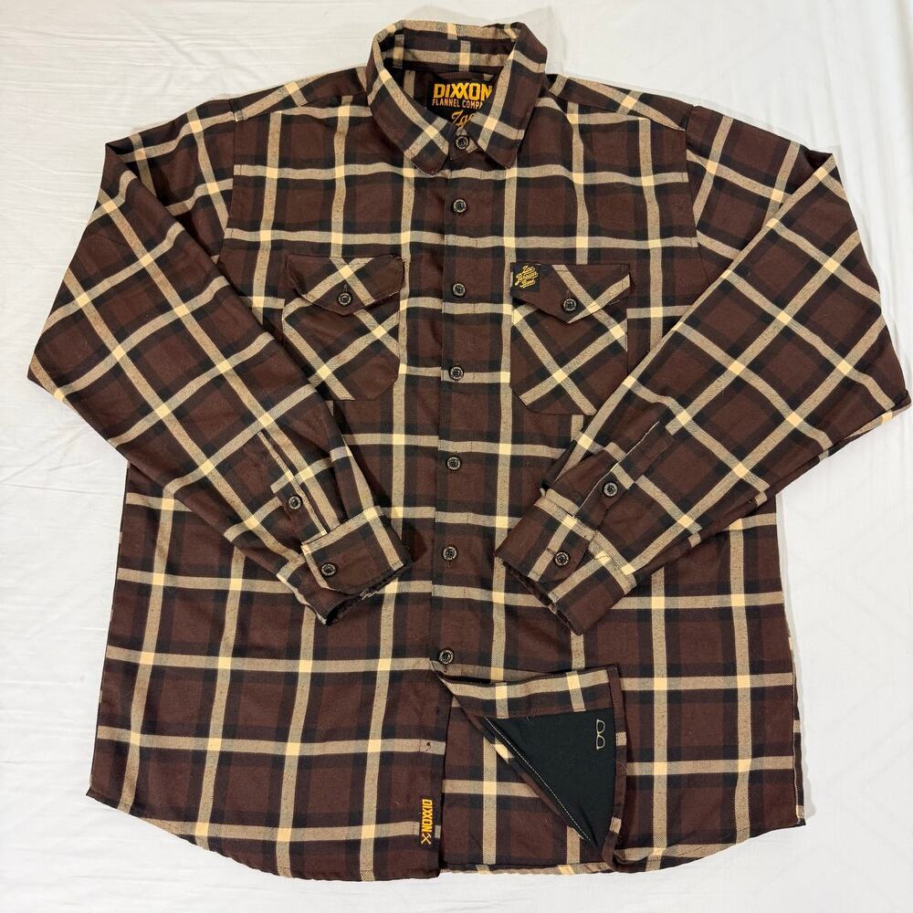 Dixxon Flannel Co Zac Brown Band Flannel Shirt Men's XL Brown Plaid D-Tech